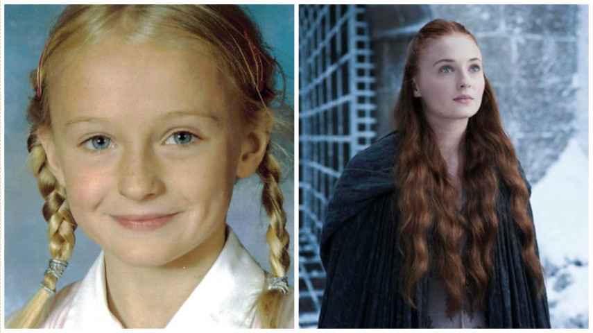 Sophie Turner quando era criança e como Sansa Stark