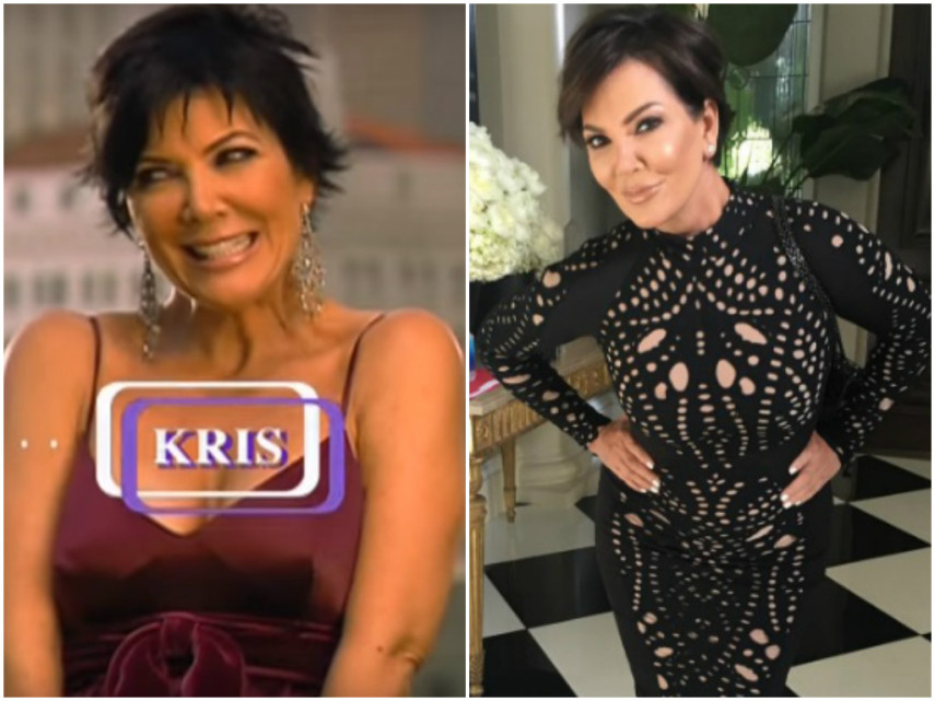 Kris Jenner em 2007, na primeira temporada de 'Keeping Up with the Kardashians'. Na segunda foto, atualmente, em 2016