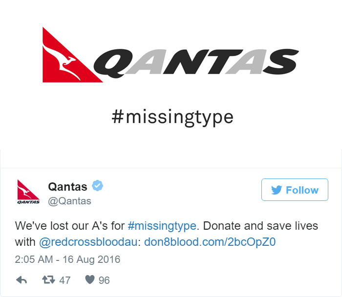 A empresa aérea australiana Qantas entrou na campanha