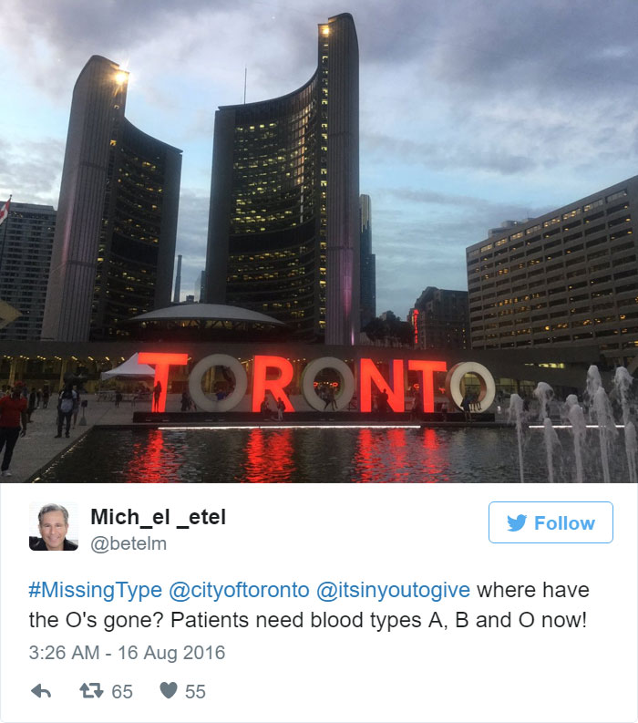 A cidade de Toronto apagou as luzes da letra O