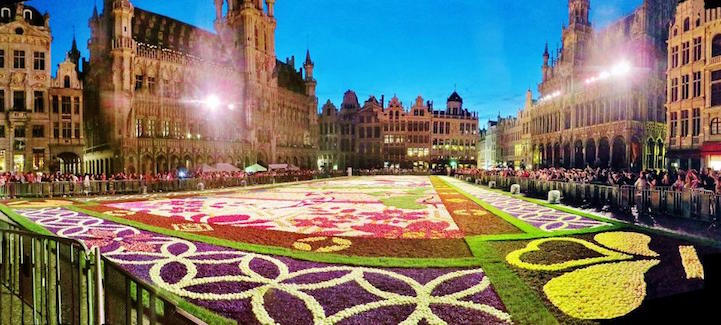 Tradição do tapete de flores em Bruxelas