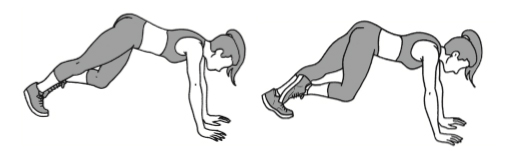 3º passo) Faça 20 segundos de monatanha alpinista (colocar as mãos no chão e movimentar as pernas flexionando os joelhos como se fosse uma corrida)