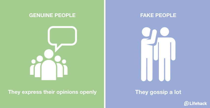 Pessoas verdadeiras não têm medo de expressar a própria opinião; pessoas falsas preferem fofocar pelos cantos