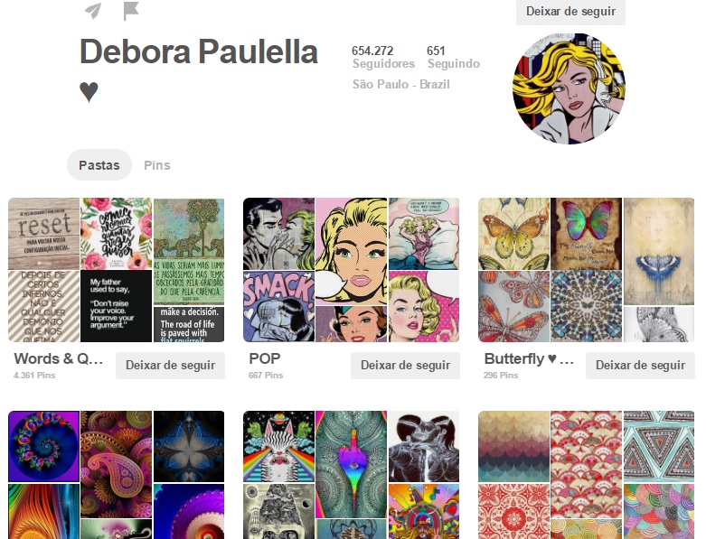 Debora Paulella tem pins, principalmente, pop art, arte abstrata e citações <a href=