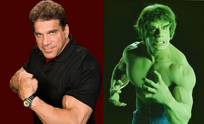 O fisiculturista Lou Ferrigno perdeu para Arnold Schwarzenegger a comepetição  Masters Olympia, mas ganhou o personagem na série 