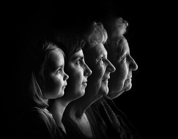 Retratos de famílias reúnem gerações