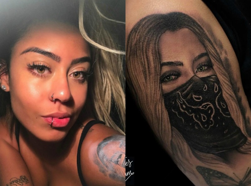 Se o Neymar tatuou o rosto da irmã, ela fez o mesmo. Rafaella Beckran mostrou em seu Instagram o resultado da obra de arte baseada nela mesma. 