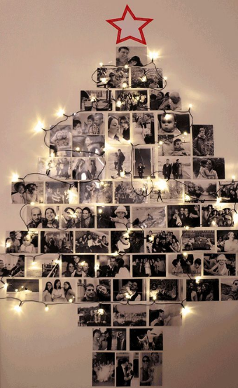 Fotos de família e amigos também se transformam em árvore e decoração natalina