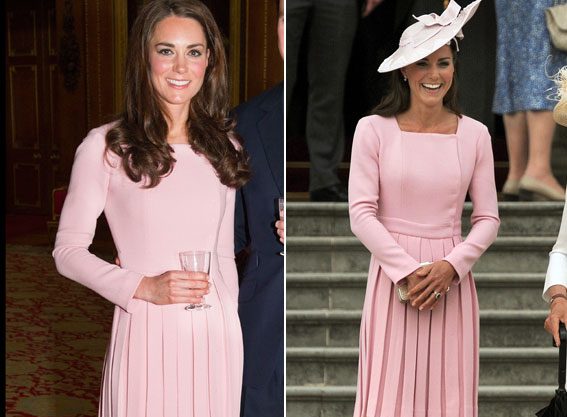 Kate usou esse simpático vestidinho em maio de 2012. Algumas semanas depois, ela compareceu a um evento da Família Real do mesmo jeitinho.