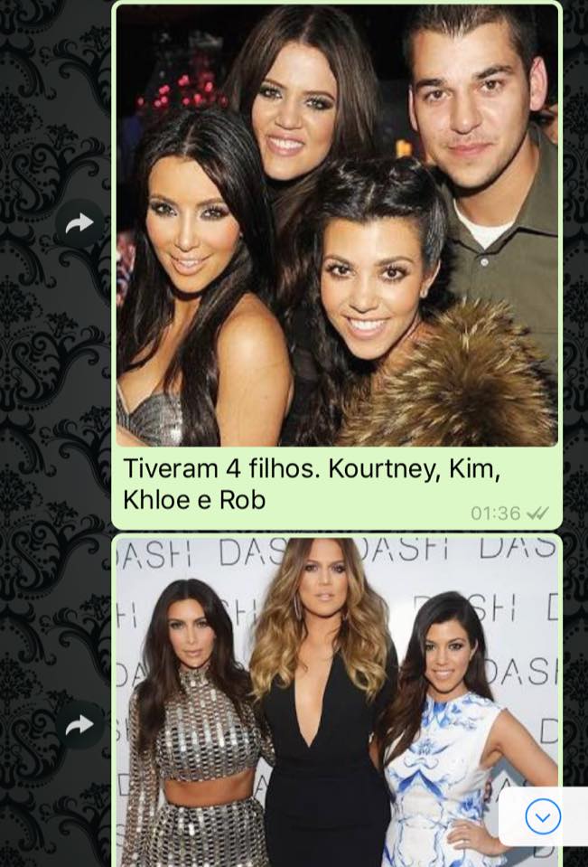 Alguém decidiu explicar como funciona a família Kardashian-Jenner por mensagens de Whatsapp