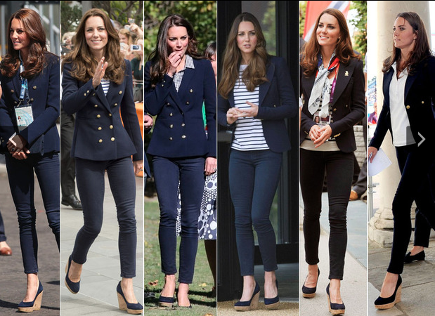 Mais uma vez a maravilhosa Kate provando que não há nada de errado em repetir o look básico. Tudo fica bem nessa mulher, hein?
