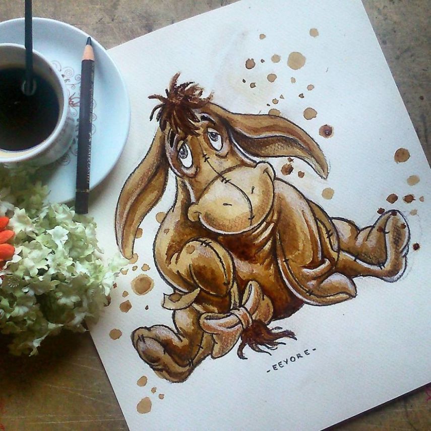 Nuria Salcedo é uma artista que usar um material um pouco diferente para pintar retratos: café! Sim, a artista usa a bebida, junto com lápis marrom e papel próprio para aquarelas e faz desenhos incríveis