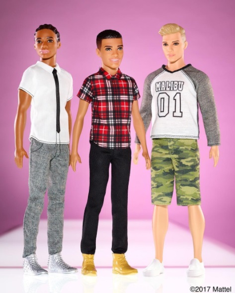 A nova geração de bonecos Ken agora inclui 15 novos looks, três tipos de corpo, sete tons de pele e 9 penteados. A linha completa conta com 40 novas bonecas, 7 tipos de corpo, 11 tonalidades de pele e 28 cabelos diferentes