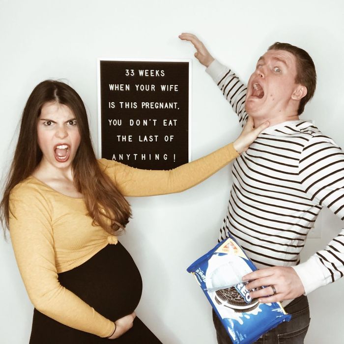 Quando sua mulher está grávida, você não come o último pedaço de nada!