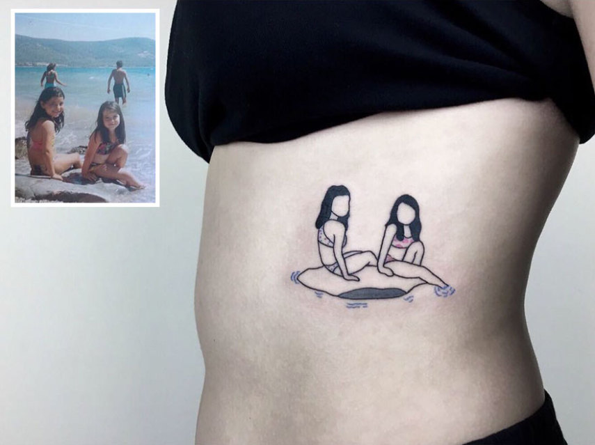 Tatuador turco transforma fotos de infância em lindas tatuagens