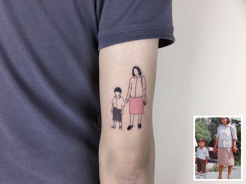Tatuador turco transforma fotos de infância em lindas tatuagens