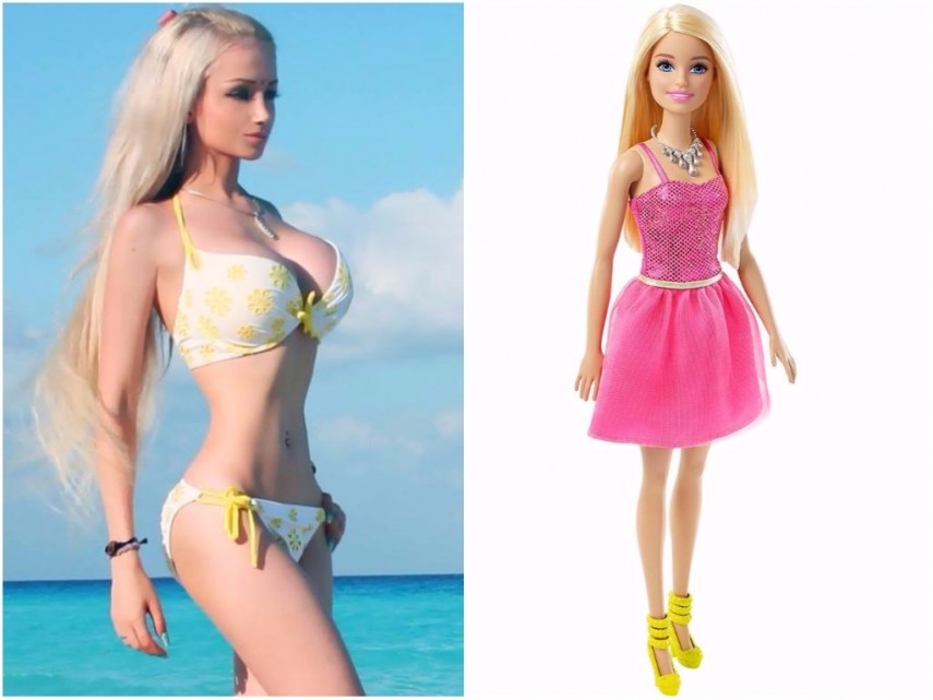 A modelo ucraniana Valeria Lukyanova quer ser a Barbie. Ela já fez diversar cirurgias e conseguiu uma cintura de 50 cm de diâmetro. 