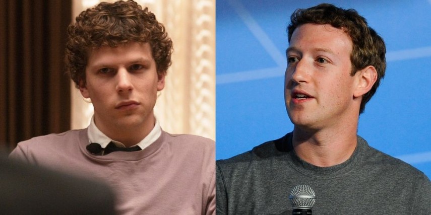 Jesse Eisenberg como o magnata do Facebook Mark Zuckerberg em 'A Rede Social'.