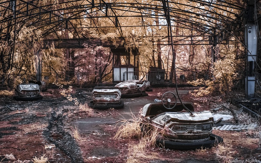 O fotógrafo Vladimir Migutin usou filtro infravermelho para fotografar Chernobyl