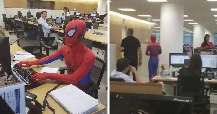 Bancário vai trabalhar vestido de Homem-Aranha