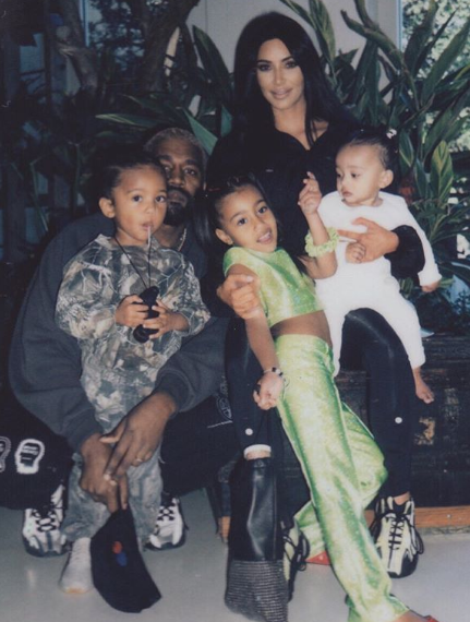 A família de Kim e Kanye