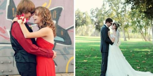 Que amor! Casais comparam fotos juntos na formatura e no casamento