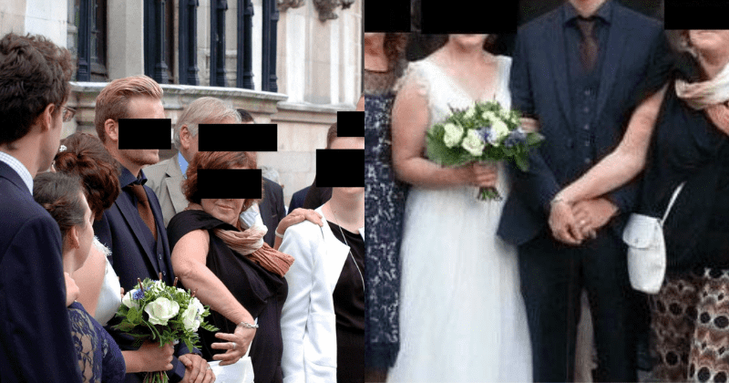 Noiva anônima compartilha fotos do casamento em que a nova sogra segura mão do noivo com ela e deixa claro: 'sou mulher dele também!'.