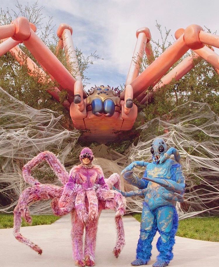 Neste ano, a família de Kim Kardashian e Kanye West se fantasia de aranhas, apesar do medo da empresária